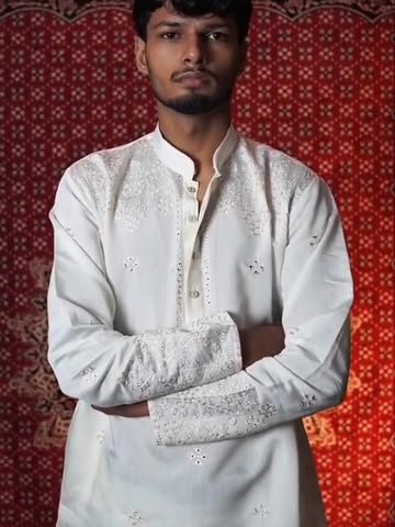 White chikankari kurta