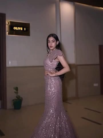 Lilac sequin fishtail gown